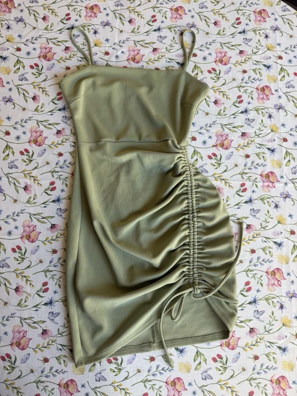 Sage Green Ruched Bodycon Dress - Women